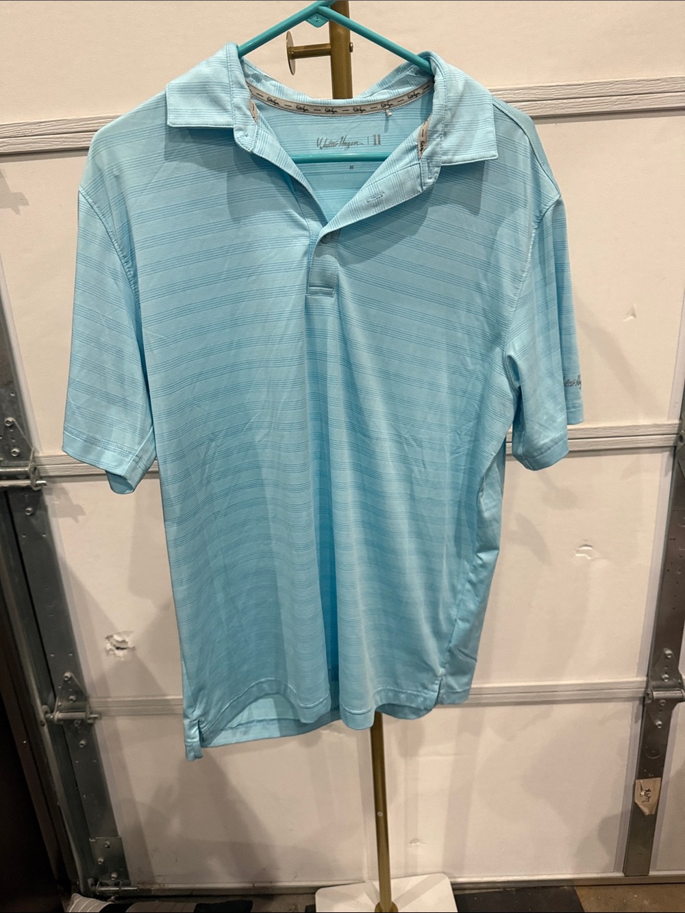 Walter Hagen Light Aqua Striped Polo